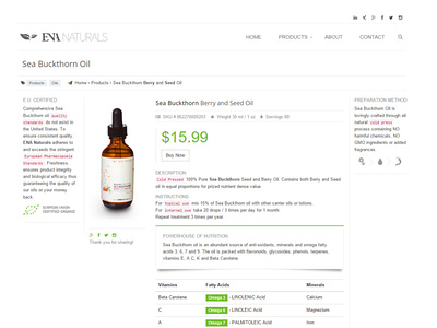 ENA Naturals / Product page asp.net bootstrap c sharp css html javascript mvc web application