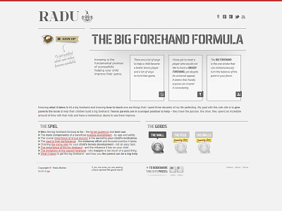 The Big Forehand Formula css html javascript photoshop web application