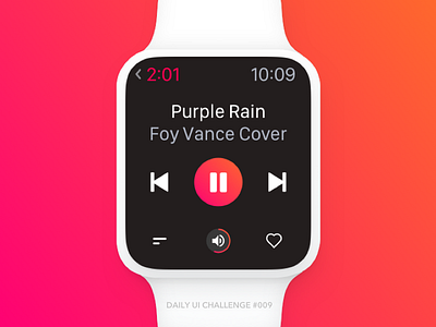 Daily UI #009 - Music Player @daily ui app apple watch daily 100 daily 100 challenge dailyui design music player sketch ui ux