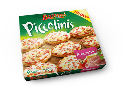 Buitoni Piccolinis minis packaging pizza prosciutto russo