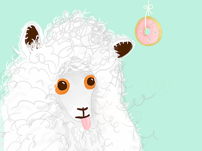 This little alpaca wants a donut