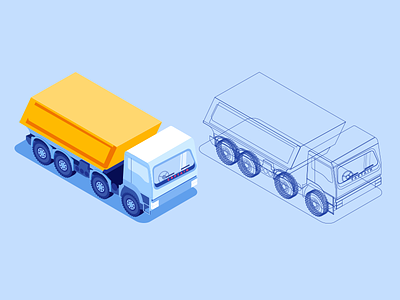 truck_isometric car icon illustration isometric ket rubber truck vector vehicle