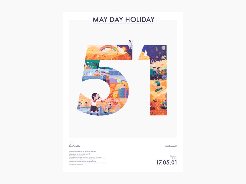 Mayday Holiday 🎉 5 design girl holiday illustration may moon post poster rock space teacher