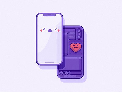 iPhone X📱 apple camera cute design face heart icon illustration ios iphone mockup ui
