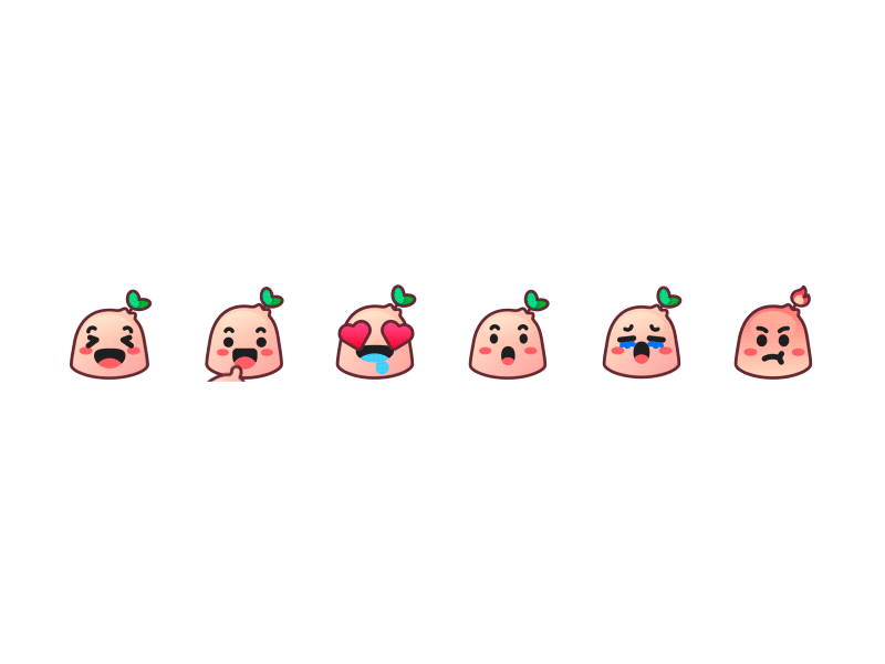 小红书 Redmoji angry animation app emoji illustrator like lol love reactions sad wow
