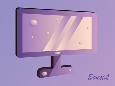 Purple monitor of computer/Vector
