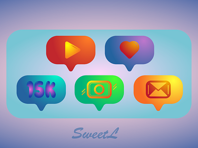 Vector set of social media icons 2d art 3d art buttons communication design email graphicdesign internet like button logo mobile app design network oline social media social network sweetl technology vector wifi youtube