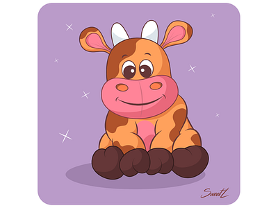 Cartoon funny Cow