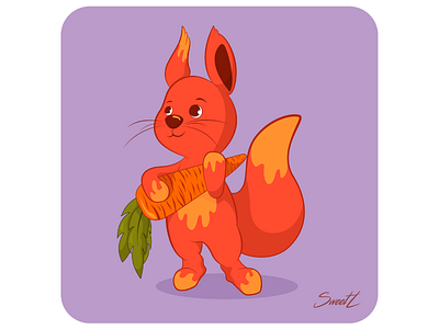 Cartoon Squirrel with carrot
