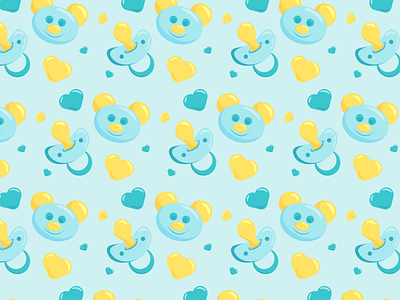 Baby pacifi pattern with toy bear for newborn boy