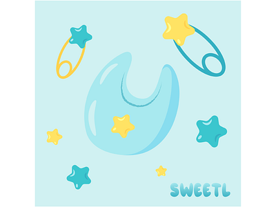 Baby set for newborn boy 2d art baby bib boy branding child childhood design family illustratorukraine kiddy kids love newborn pin postcard set stars sweetl vector