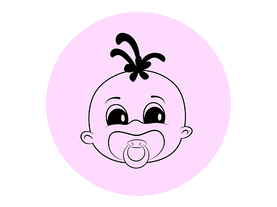 Baby girl - doodle icon