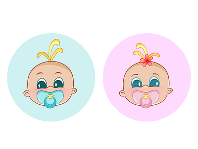 Brand vector logo for babies character design