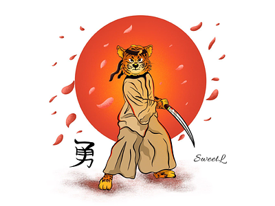 Tiger samurai 2022 2d art asia branding cartoon character china fighter illustratorukraine japan katana korea ninja protection samurai sweetl sword symbol tiger warrior