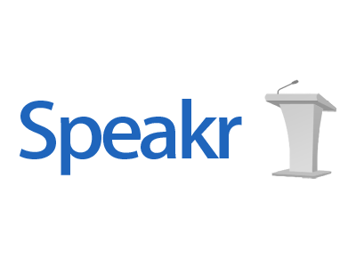 Speakr Logo directory events logo podium simplistic social speakr