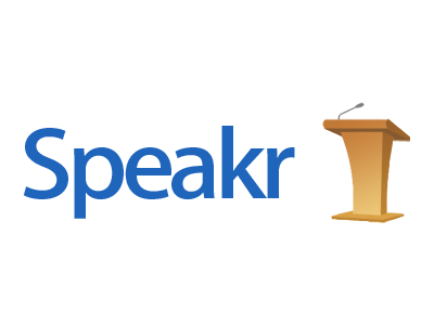 Speakr Logo Wooden Podium directory events logo podium simplistic social speakr