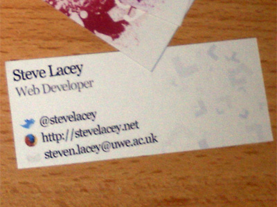Legacy Business Card Back business card lacey steve