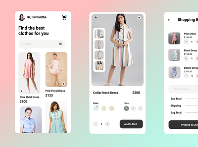 UI Design for an E-commerce Clothing Store for Mobile Devices app clothing design figma ui ux