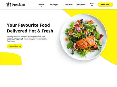 Foodzee - Landing Page UI Design Mockup delivery design figma food restaurant ui