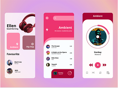 Music App UI Design for Mobile