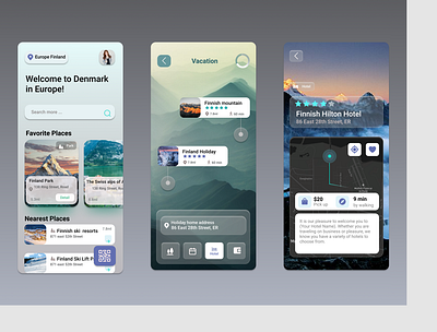 Travel Exploration App UI - Clean and Minimal Components app blue design explore mobile theme travel ui ux
