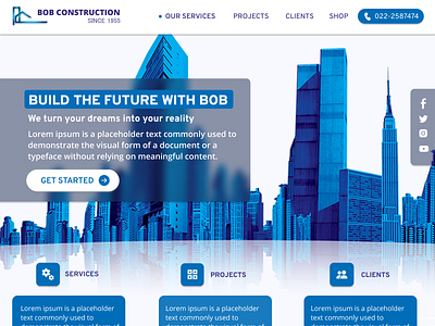 Construction Company Home page UI Design