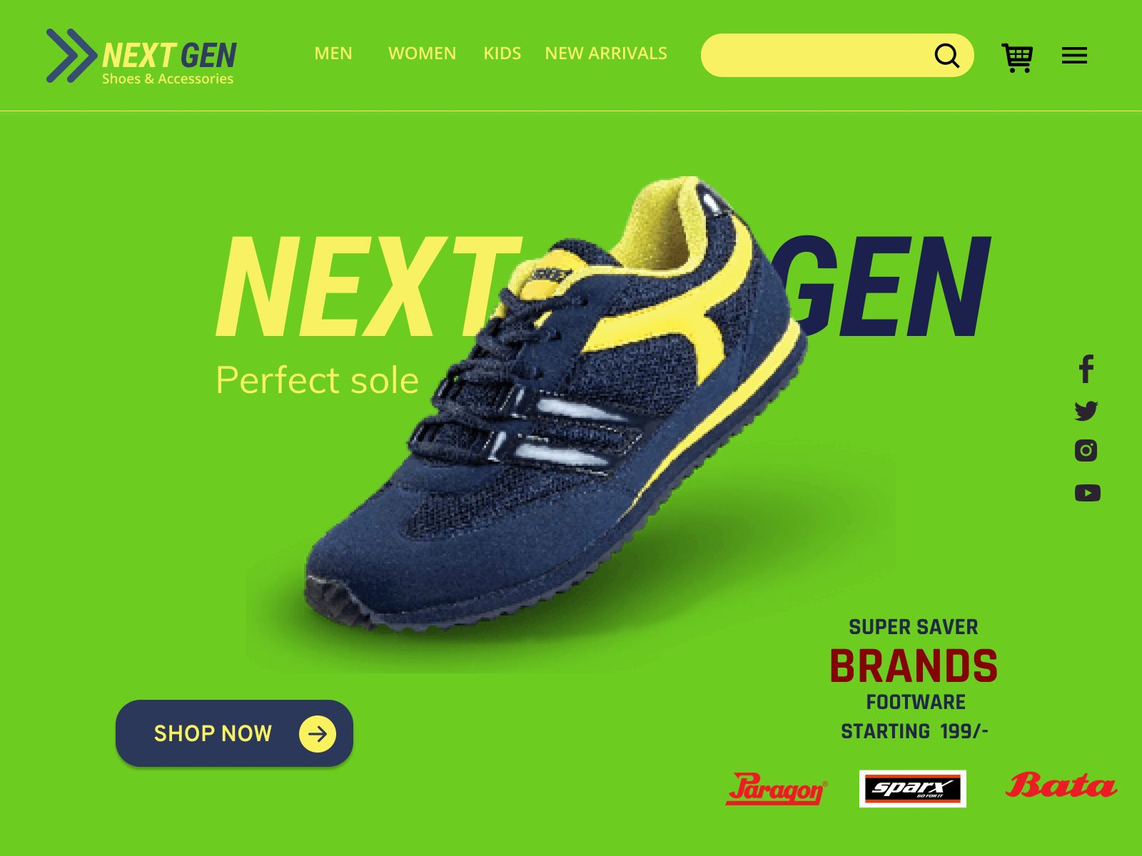 NextGen Footware Branding UI desing landing page by Neelisha Patil on ...