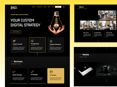 Digi - Website UI Design for a Digital Strategy Company branding company design figma graphic design illustration logo ui vector