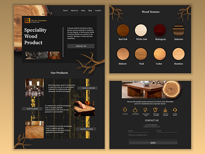 Premium Wooden Furniture Website UI Design app bed branding chair company dark theme design figma furniture illustration logo table ui ux vector wood wooden furniture