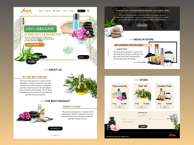 Leena Cosmetics Website UI Design 3d app branding company cosmetics design figma logo natural organic products ui website