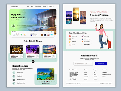 Travel Mantra is Hotel and Resort Booking Website UI Design app branding company design figma hotel illustration resort travel travelling ui ux vacation vector