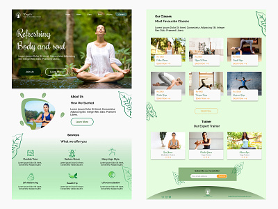 Yoga Online Classes UI Design & Web Design app branding company design figma illustration logo nature online classes ui ux vector web design yoga