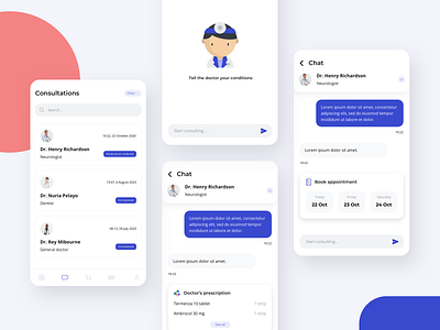 Online Medical Consultation and Appointment App | Consultation appointment booking design light mode medical medical app mobile app mobile app design mobile app development neomorphic ui ui ux ui design