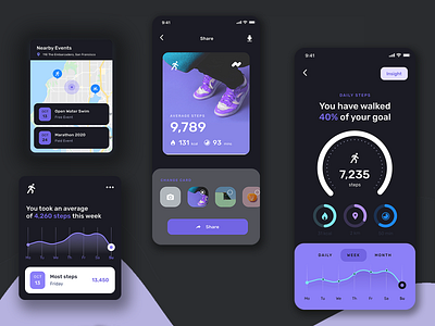 Fitzuu screens app calories concept concept design fitness fitness app mobile app mobile app design ui uiux