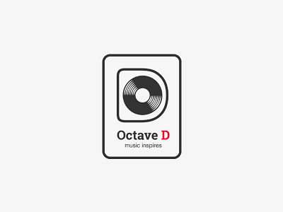 Octave D Logo branding design disc icon iconography logo music orange songs studio