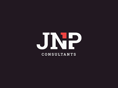 JNP Consultants Logo branding consult. logo consultant consulting cross jpn logos negative red