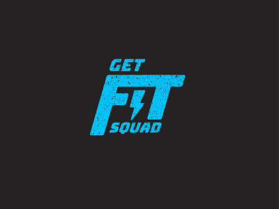 GET FIT SQUAD LOGO blue bolt fit fitness gym health logo squad thunder trainer wellness workout