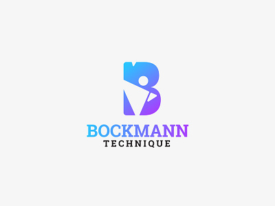 Bockmann logo b blue branding letter logo puple