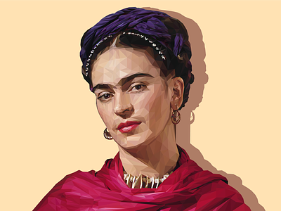 Frida Kahlo digital frida fridakahlo illustration illustrator low poly low polygon vector visual
