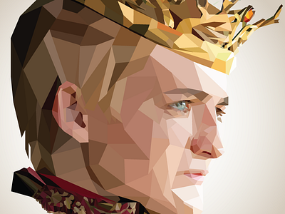 Jofrrey Baratheon artwork baratheon flat game of thrones gold illustration illustrator low poly low polygon vector vector art vector illustration vectorart