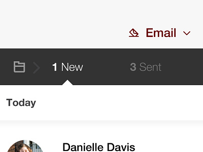 Email Folders clean design dropdown email filter folders icon mobile application new sent ui ux