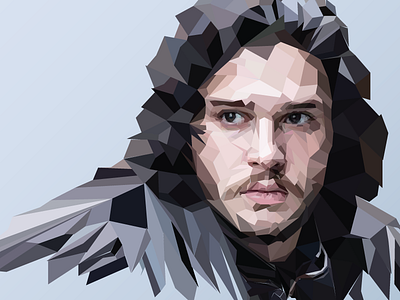 Jon Snow artwork game of thrones illlustration illustrator jon snow low poly low polygon rebound vector vector art vector design vector illustration