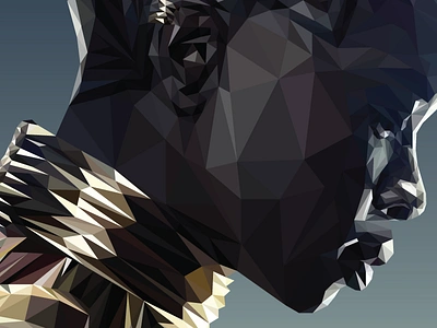 Okoye 2d adobe illustration artwork black panther colorful dark design flat graphic design illustration low poly low polygon okoye poster power super hero vector visual warrior women