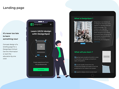 Landing Page branding illustration lading page profile solution study typography ui