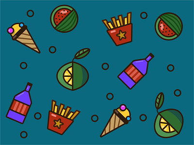 Study_01 color fruits labeldesign vectorart