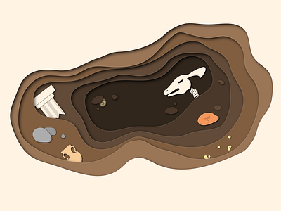 Archeology findings adobeillustrator archeology excavation site graphic design graphicdesign illustration illustrator layers sediment vectorart