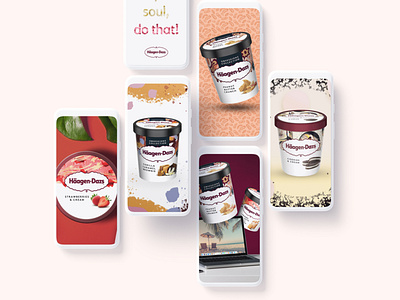 Häagen Dazs - Content Creation color creative design graphic design illustration logo photoshop ui