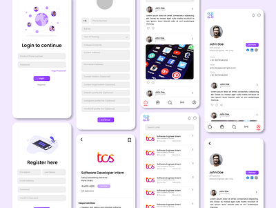 Alumni Connect App app design mobile ui