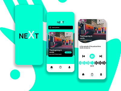 Podcast app animation graphic design ui ux