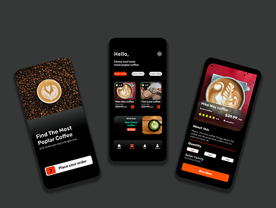 coffee app 3d ui